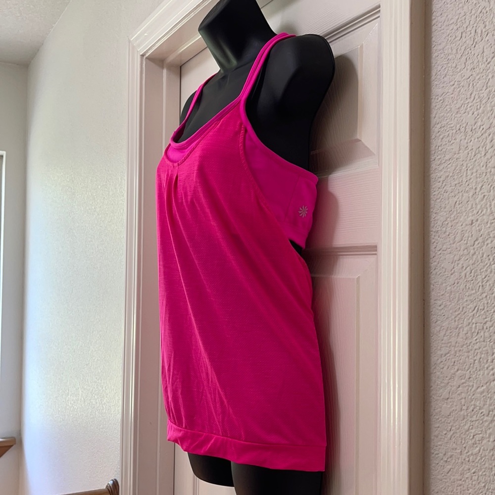 Athleta scrappy back built in bra top hot pink L